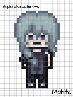 the pixel art is made to look like an old man with grey hair and glasses