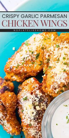 Looking for Super Bowl party food ideas? These Crispy Garlic Parmesan Chicken Wings are yummy appetizers seasoned and fried to perfection. Add this crispy and tasty chicken dish to your game-day menu! Best Garlic Parmesan Wings, Parmesan Wings, Weeknight Chicken, Garlic Parmesan Wings, Simple Appetizer, Parmesan Chicken Wings, Garlic Chicken Wings, Garlic Parmesan Chicken Wings, Crispy Garlic