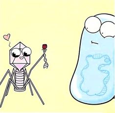 a cartoon character holding a rose next to a jelly