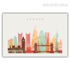 an illustration of london skyline with the big ben clock tower