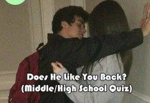 two people hugging each other with the caption does he like you back? middle / high school quiz