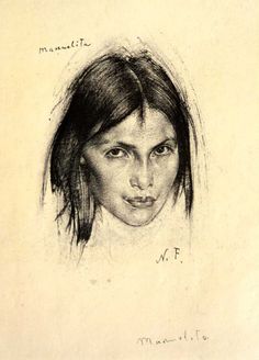 a pencil drawing of a woman's face