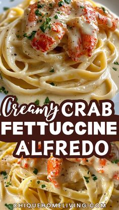 this creamy crab fettuccine alfredo is the perfect dinner for two