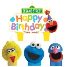 sesame street happy birthday candle set