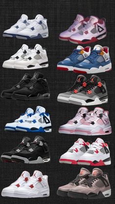 the air jordans are all different colors