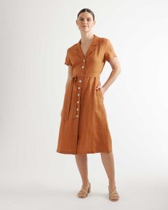 Midi Linen Dress, Dresses Quince, Wide Leg Linen Pants, Button Front Dress, Silk Slip Dress, European Linens, Quince Dresses, Organic Linens, Silk Slip