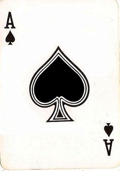 a black and white ace playing card with four of spades on the back side