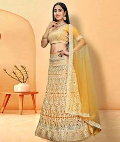 Online Collection Of Lehenga Choli: Catalog ctg-22357 Lehenga For Haldi, Lehenga Yellow, Lehenga For Wedding, Partywear Lehenga, Yellow Lehenga