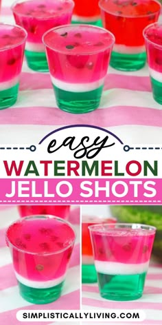 watermelon jello shots on table Watermelon Shots, Jolly Rancher Jello, Watermelon Jello Shots, Best Jello Shots, Watermelon Jello, Jello Shots Recipe, Jello Shots Vodka, Cake Vodka