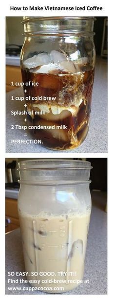 how to make vietnamese iced coffee in a mason jar - step by step instructions for the recipe