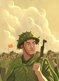 Vietnam Soldier Art, Vietnam Independence Day, Asian Flags, Martyrs' Day, Body Base Drawing, Portrait Illustration, Book Art Drawings, Drawing Inspiration