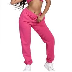 A Comfy Elastic Waist Tops These French Terry Sweatpants That Are Comfy Enough For Couch Hangs And Stylish Enough To Meet Friends For Lunch. Elastic Waist And Cuffs Side Pockets Pink Nw-P0464 82% Cotton, 18% Polyester Hand Wash, Line Dry Brand New Without Tags Fitted Pink Joggers For Loungewear, Pink Fitted Joggers For Loungewear, Pink Joggers For Sports, Pink Workout Sweatpants, Brown Joggers, Oversized Sweatpants, Velvet Joggers, Green Sweatpants, White Joggers