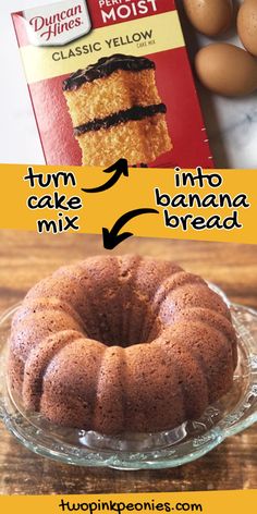 the bundt cake has been made into banana bread