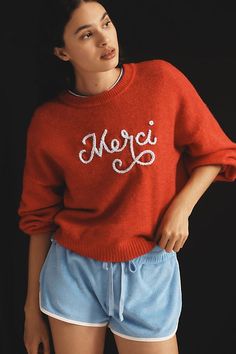 Sundry Merci Long-Sleeve Sweater Cute Knitting, Rich Girl Fashion, Novelty Sweater, West Coast Fashion, Teen Style, Monica Geller, Sweater Ideas, Lorelai Gilmore, Girls Fall