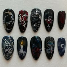 Creepy Nails, Witch Nails, Witchy Nails, Cute Gel Nails