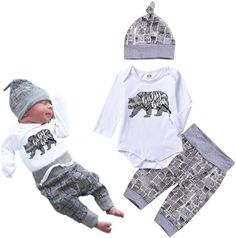 Newborn Baby Boy Clothes Baby Romper Outfits Set. Best baby first christmas gift, also as perfect oufits for baby shower and birthday. All of our baby outfits are 100% cotton with good breathability and elasticity which ensure baby's comforts in the certain season Find here best Gift ideas for babies on Christmas and get a great benefit of the outfits collection. Our community is also designing Crafts & Ornaments. Find more information for Christmas quotes and pictures #cute #kids #country Newborn Boy Clothes, Boys And Girls Clothes, Romper Outfit, Baby Cardigan