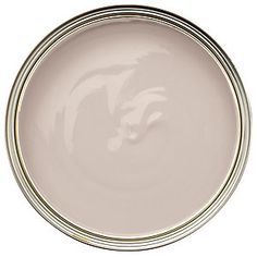 a white paint can filled with pinkish gray and brown colors on a white background