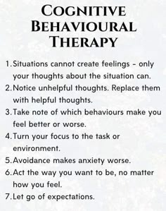 Cognitive Therapy, Cognitive Behavioral Therapy, Positive Self Affirmations, Behavioral Therapy