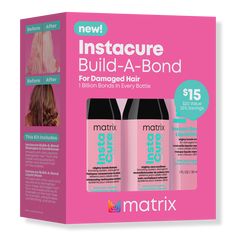 Instacure Build-A-Bond Travel Trial Kit For Very Damaged Hair - TR BUILD A BOND TRIAL KITBenefitsRepairs damage and strengthens hair from withinReduces breakage and split endsProvides 8x stronger and 94% smoother hair* (*system of Instacure Build-A-Bond Shampoo, Conditioner, Mask & Balm vs non-conditioning shampoo)83% say hair feels immediately revived after 1 use** (**based on a consumer test)Suitable for color-treated and highlighted hairKey IngredientsCitric acid penetrates deep into the hair fiber to strengthen and reinforce damaged strands from withinSqualane works on the hair's surface, softening and smoothing each strandFree from sulfates, parabens and mineral oilIncludesInstacure Build-A-Bond Mighty Bonds Shampoo (1.7 oz)Instacure Build-A-Bond Mighty Care Conditioner (1.7 oz)Instac Hair Gift, Hair System, Hair Restoration, Hair Strengthening, Hair Fibers, Shampoo Conditioner, Smooth Hair, Hair Care Shampoo, Ulta Beauty