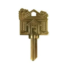 a house shaped key on a white background