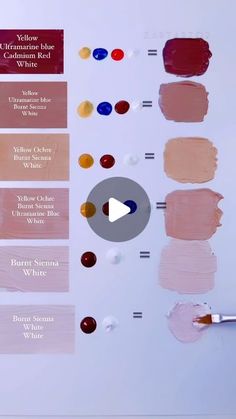 the paint swatches are all different colors and sizes, but there is no image to describe