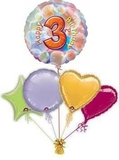 balloons with the number three on them