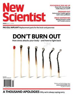 the front cover of new scientist magazine, with five matches sticking out of each other