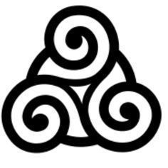 a black and white image of two spirals