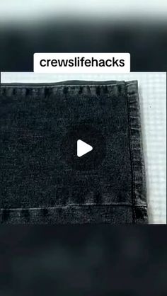 a black piece of cloth with the words crewslife hacks written on it in white