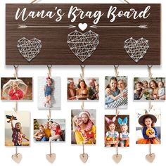 PRICES MAY VARY. 🎁PERFECT & CUTE GRANDMA MOTHERS DAY GIFTS: This Nana’ s brag board grandma gifts from grandchildren wooden hanging board with cute & fine decoration sign is a prefect & cherished birthday gifts for Nana, grandma, granny, mimi, gigi or meme from granddaughter and grandson. It is not only an ornament, but a home decor sign to record the sweet story between you & beloved grandma. Ideal grandma or nana gifts for Mother's Day, Thanksgiving, Birthday, Valentine, Christmas, Grandparen Gifts For Great Grandma, Photo Display Board, Grandma Picture Frame, Birthday Grandma, Brag Board, Christmas Card Holder, Frame Birthday, Grandmas Mothers Day Gifts, Great Grandma Gifts