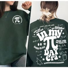 Pi Day Shirts, Math Love Shirt, Custom Name Math Teacher Gift Shirt, Pi Menu Shirts, Elementary Teacher Shirts, Math Shirt, Science Shirt 👉 DISCLAIMER - Colors in listings may slightly vary depending on what device you are using - Prints may appear smaller depending on the shirt size ordered 👉 PRODUCT DETAILS: ★ GILDAN® 18000 Unisex Heavy Blend™ Crewneck Sweatshirt This well-loved sweatshirt is the perfect addition to any collection! The air-jet spun yarn and quarter-turned fabric helps elimin Math Tshirt, Math Tshirts, Pi Day Shirts, Math Shirt, Happy Pi Day, Math Shirts, Science Shirts, Pi Day, Elementary Teacher