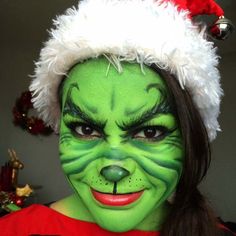 Grinch Halloween Makeup, Scary Grinch, Grinch Face Paint, Mermaid Lips, Grinch 2018, Halloween Makeup Look