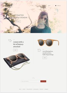 an image of a website page with sunglasses on the front and side, which is displayed in