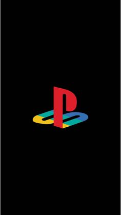 the playstation logo is shown in black and red, with an orange letter on it