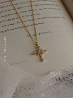 Gold-plated Cross Necklace With Adjustable Chain, Gold Plated Cross Necklace With Adjustable Chain, Gold Cubic Zirconia Crucifix Necklace, Gold Cubic Zirconia Pendant Cross Necklace, Gold Cubic Zirconia Cross Necklace As A Gift, Gold Cubic Zirconia Cross Necklace, Rose Gold Cubic Zirconia Cross Necklace, Gold Cross Necklace With Cubic Zirconia, Dainty Cubic Zirconia Cross Necklace