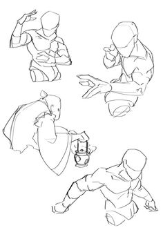 three different poses of the same character, each with their own hand and foot positions