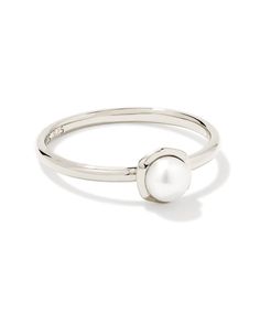 With its smooth hexagonal frame and gorgeous cultured freshwater pearl, the Davie Pearl Sterling Silver Band Ring in White Pearl is an instant classic. Pair it with other pearl pieces for a coordinated look or wear it with your favorite rings for an eclectic stack.,MetalSterling SilverWhy Sterling Silver?Our Sterling Silver collection features elevated styles to wear time and time again. With a base of both pure silver and copper, Sterling Silver provides a precious yet affordable option that of Kendra Scott Ring Silver, Pearl Ring Designs Silver, Cool Silver Rings, Pretty Silver Jewelry, Pearl Ring Design, Dainty Silver Ring, Mixed Metal Rings, Pearl Rings, 2024 Christmas