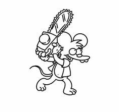 a cartoon mouse with a baseball bat in his hand