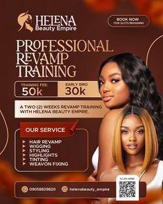 an ad for the henna beauty empire professional revamp training program, featuring two women