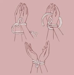 two hands tied up to each other