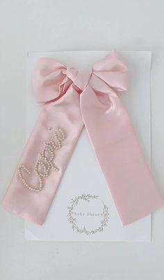 Embroidered Bows, Hair Acessories, Diy Hair Accessories Ribbon, Bows Diy, Pearl Bow, Pink Girly Things, 12th Birthday, Diy Ribbon, Ribbon Crafts