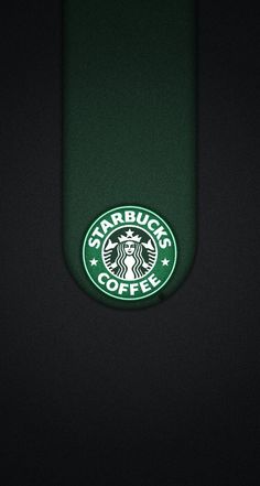 the starbucks logo is lit up on a cell phone case that's green and black