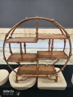 a display case made out of bamboo and wicker