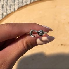 Simple Ring With A Moon And Sun Detail! Cute For Everyday Wear- Brand New, Never Worn Sun Ring Silver, Sun Ring, Moon And Sun, Simple Ring, Ring Color, Rings Simple, Ring Silver, Silver Ring, Everyday Wear