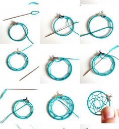 several pictures of different types of circular knitting needles and yarns in various stages of development