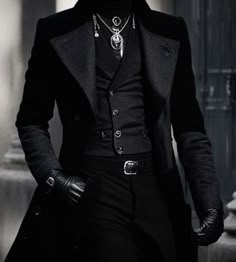 Long Coat Wedding Men, Gothic Prom Suits Men, Gothic Fantasy Fashion Male, Black Victorian Suit Men, Gothic Tuxedo Men, Masquerade Tuxedo Men, Gothic Coat Men, All Black Suit Men Aesthetic