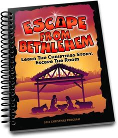 the book cover for escape from bethlemm, featuring an image of a manger scene