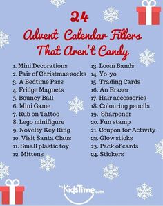 a list for the holidays that aren't candy