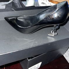 Preowned Normal Wear Size 37 Ysl Opyum Heel Black, Shoes Ysl, Saint Laurent Shoes, Shoes Women Heels, Black Silver, Saint Laurent, Shoes Heels, Size 6, Women Shoes