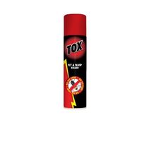 a red spray can with the word tox on it and an arrow in the middle